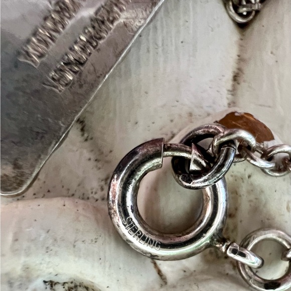 Vintage Silver Handmade 3-D Rose square pendant with Marcasite estate piece - Picture 13 of 15